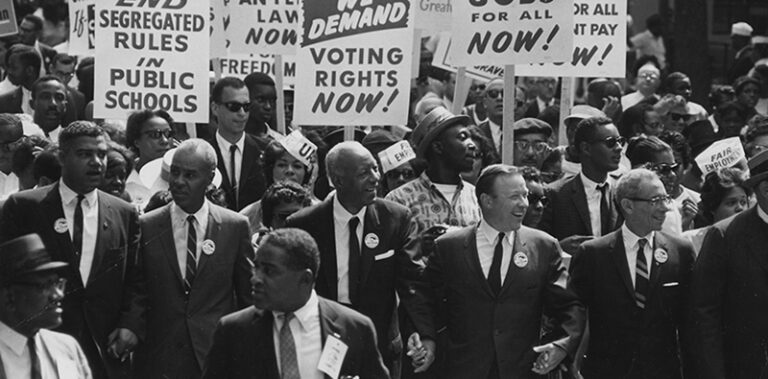 Civil Rights March on Washington D.C. Leaders marching from the Washington Monument to the Lincoln Memorial NARA 542010.tif