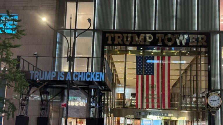 DNC projects images on Trump Tower in NYC