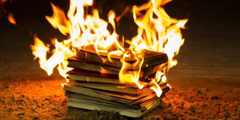 books on fire